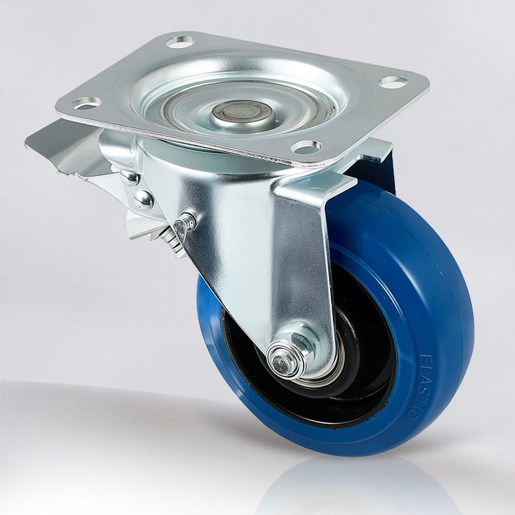 125mm Rubber Castor with Back Brake